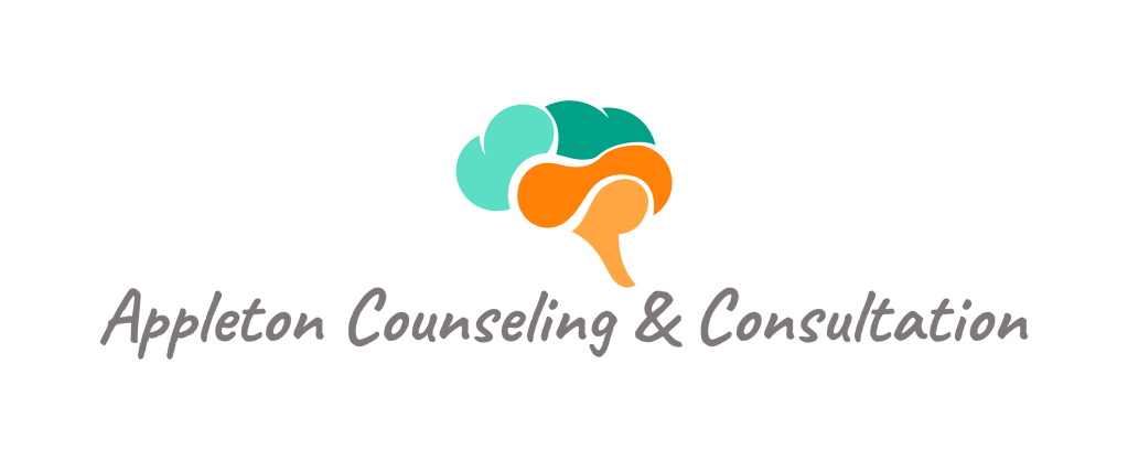 Image description: The logo for Appleton Counseling & Consultation features four colorful segments arranged to resemble the shape of a brain.
